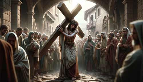 Stacja II – Pan Jezus bierze krzyż na swoje ramiona