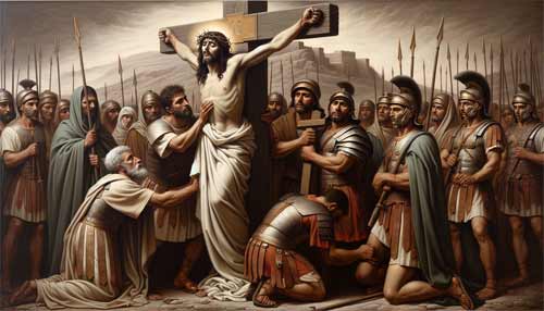Stacja XI – Pan Jezus do krzyża przybity